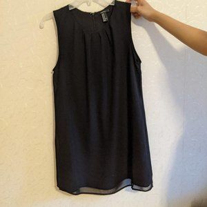 Professional black chiffon dress.